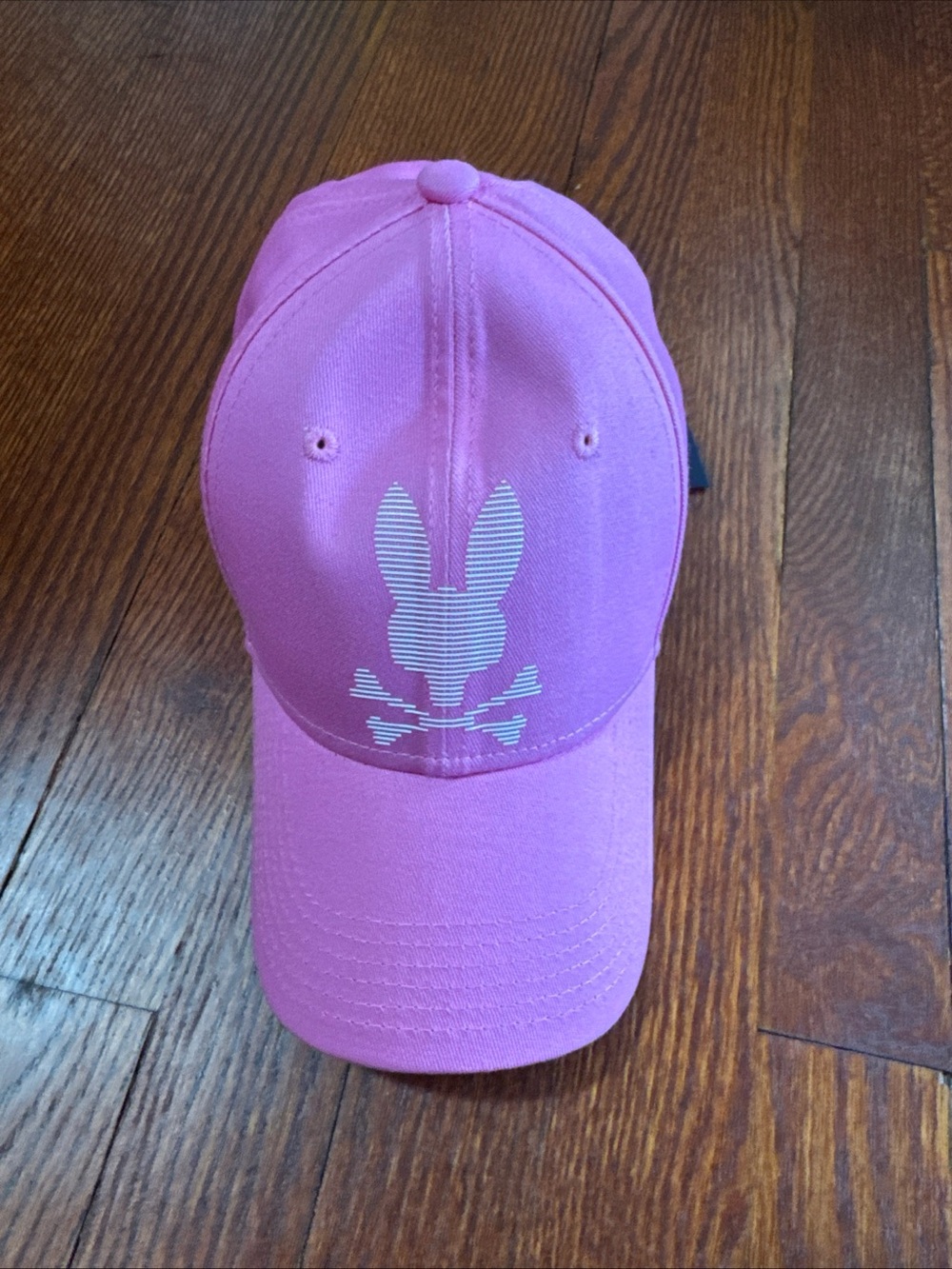 Pink Baseball Cap with Bunny Skull Logo psycho bunny